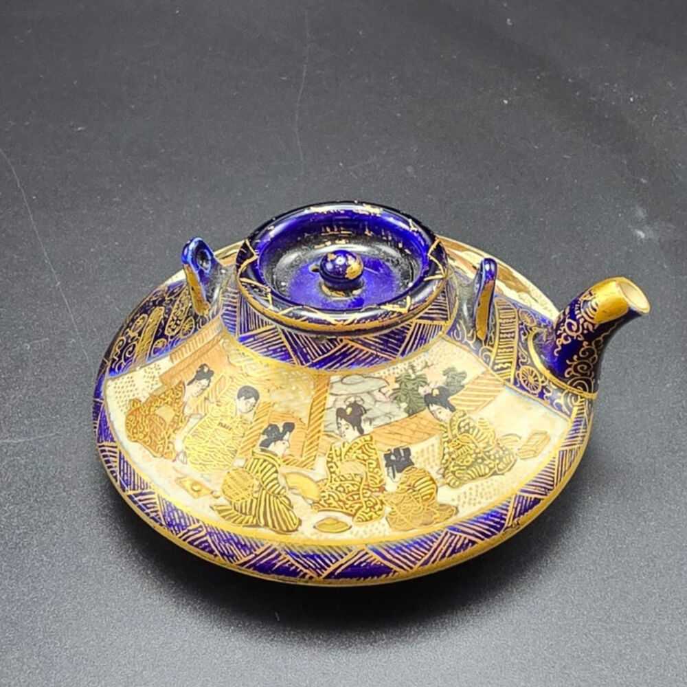 Vintage Japanese Satsuma Miniature Footed Ware Teapot